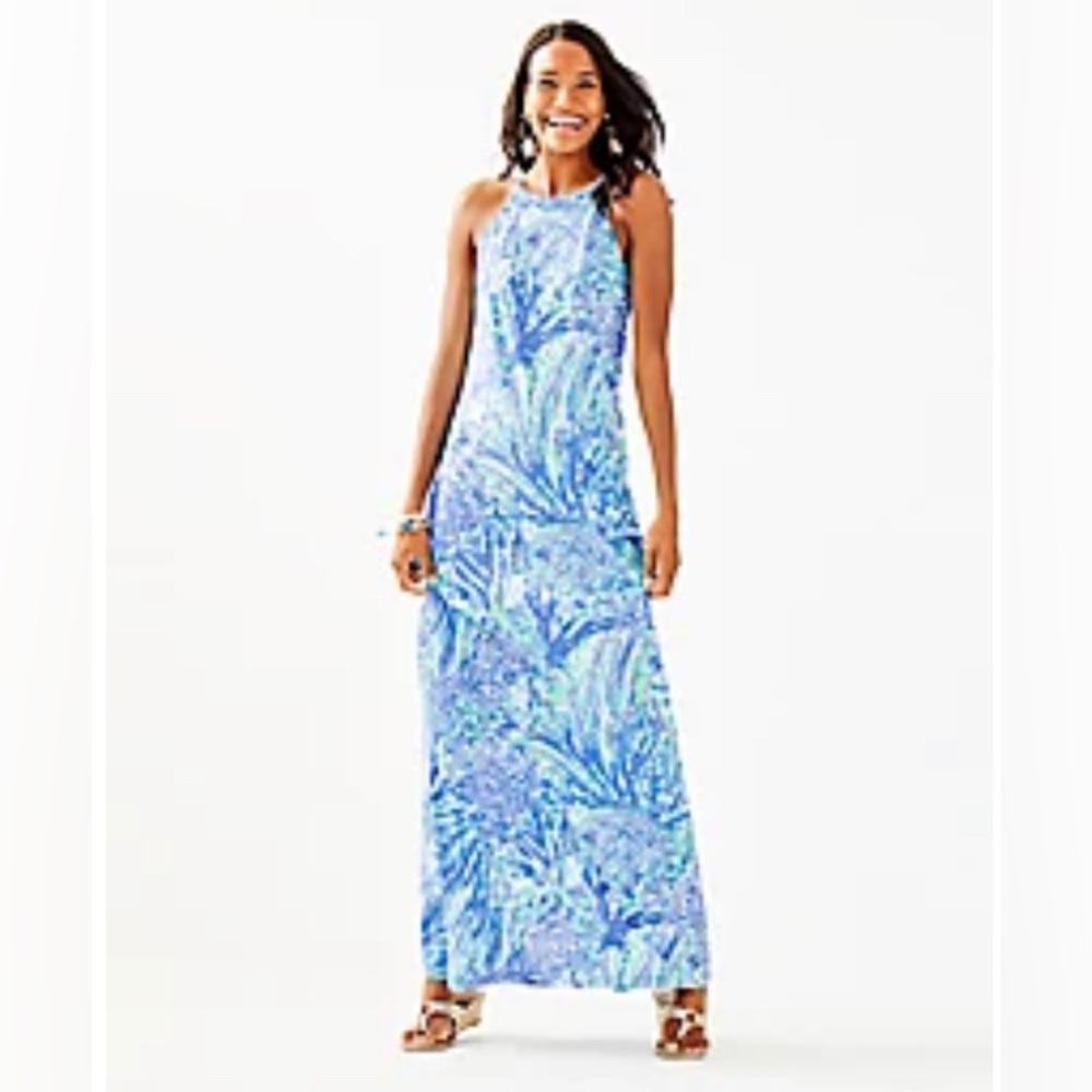 NWOT Lilly Pulitzer Margot maxi, Blue Haven Hey Hey Soleil, size S